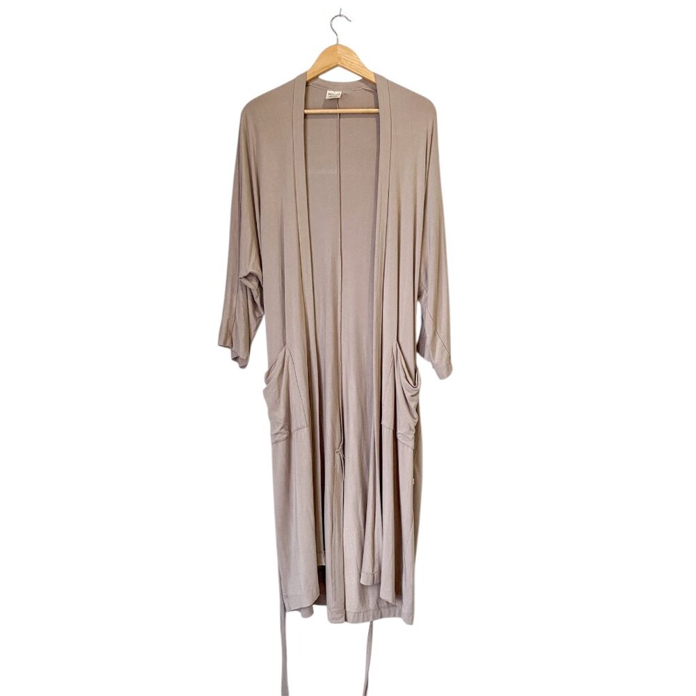 Jax + Lennon Duster Cardigan Robe Sand Bamboo Lounge Layering Piece XS/S